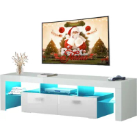 Tv Cabinet LED 63 Inch TV Stand for 50 55 65 70 Inch TV With LED Lights and Storage Drawers Bedroom Television Stands Table Room