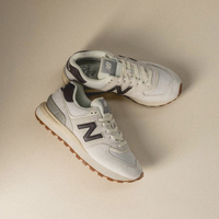 NEW BALANCE 休閒鞋 NB 574 LEGACY 白灰 膠底 厚底鞋 男女 U574LGAN