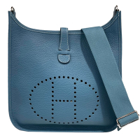 HERMES 愛馬仕 Evelyne 33公分TOGO牛皮銀釦 展示品(藍色)