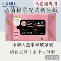 ⭐ 私密處專用-益菌棉柔溼式衛生紙 私密處溼紙巾 20抽/包 (可分解/抗菌) 玻尿酸 抑菌率達99.9%