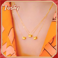 18k Italy gold-plated necklace bamboo chimney pendant necklace (AU750) weight 0.45g cash on delivery