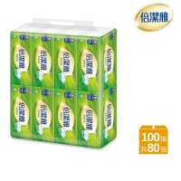 (2箱組)倍潔雅 柔軟舒適抽取式衛生紙(100抽80包/箱)