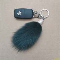 小V優購狐貍真毛男女鑰匙掛件毛球飾品電動車汽車鑰匙扣吊墜包包掛飾毛絨