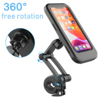 Waterproof Outdoor Bike Motorcycle Mobile Phone Holder Support Universal Bicycle GPS 360° Swivel Adjustable Cellphone Holder
