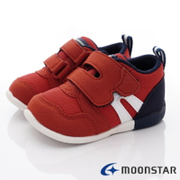 日本月星Moonstar機能童鞋HI系列3E寬楦頂級學步鞋款1111暗紅(寶寶段)
