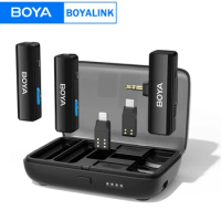 BOYA BOYALINK Professional Wireless Lavalier Microphone System for iphone Type-c Camera Smartphone Youtube Video Recording Vlog
