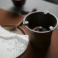 古法柴燒老巖泥煮茶爐溫茶器酒精茶爐戶外防風酒精煮茶爐溫酒器