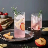 1PCS Creative Thin Highball Glasses Square Glass Transparent Cold Drink Large Capacity Iced Coffee Milk Tea Red Wine Beer Glass