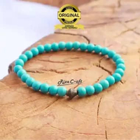 Rizacraft Gelang Tasbih Batu Pirus Persia 33 Butir untuk Pria Wanita ASLI Alam Natural Original Kual