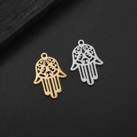 5pcs/Lot Stainless Steel Pendant Vintage Hamsa Hand Charms fit Jewelry Makings Lucky Fatima Handmade DIY Charms Making