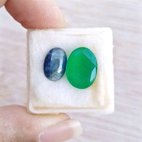 Paket 2 Batu Permata Natural Asli Safir Kyanite & Green Quartzite Facet