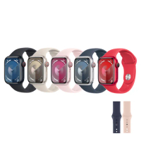 運動錶帶組【Apple】Apple Watch S9 LTE 41mm(鋁金屬錶殼搭配運動型錶帶)