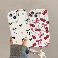 Bowknot Cherry Hand rope Phone Cover For OPPO Realme 15 14 13 Pro Plus C75 C63 C53 C51 C61 Note 50 6