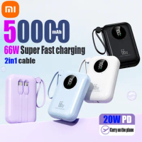 Xiaomi 66W 50000mAh Large Capacity Power Bank 4 in 1 Fast Charging Powerbank Portable Battery Charger For iPhone Samsung Huawei