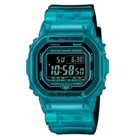 CASIO卡西歐 G-SHOCK 藍牙 半透明 漸變炫藍 經典方形 DW-B5600G-2_42.8mm