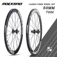 ROCKBAO 700C Road Carbon Wheels 50mm Quality Carbon Rim Tubeless Ready 2/4Bearing Racing Wheelset