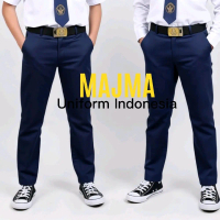 Majma Uniform_ celana smp Panjang | Celana Panjang Biru Sekolah SMP seragam putih  celana smp