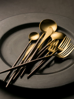 朵頤Leon創意不銹鋼刀叉西餐餐具家用咖啡勺小湯勺牛排刀叉長柄勺1入