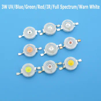 10pcs 3W High Power 395nm 410nm 440nm 520nm 660nm 730nm 850nm Full Spectrum Warm White COB LED Beads for LED Grow Light DIY