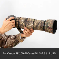 Roadfisher Outdoor Waterproof Dustproof Camera Lens Wrap Cloth Cover Coat Protection For Canon RF100-500mm F4.5-7.1 L IS USM