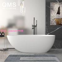 【工廠】人造石浴缸家用獨立一體式鵝蛋形網紅雙人綺美石浴盆浴池
