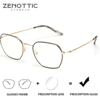 ZENOTTIC Prescription Progressive Glasses Men Women Anti Blue Light Photochromic Custom Eyewear Square Optical Myopia Eyeglasses