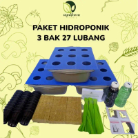 Natal ALIO PAKET HIDROPONIK LENGKAP 3 Bak 27 Lubang Set Benih Sayur Gratis - PAKET LENGKAP 3BAKTerla