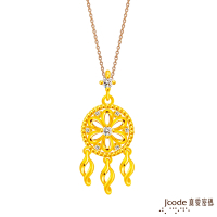 J code真愛密碼金飾 捕夢網(花型)黃金墜子 送項鍊