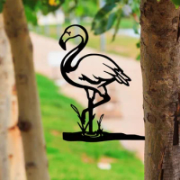 Metal Flamingo Fairy Yard Decor - Add a Touch of Whimsy to Your Garden With This Wall Art Home Decoration for Garden Party Décor