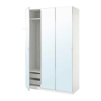 PAX/ÅHEIM 衣櫃/衣櫥組合, 白色/鏡面, 150x60x236 公分