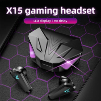 X15 Gaming Headset หูฟังบลูทูธไร้สาย X15 TWS พร้อมไมโครโฟน เสียงเบสหนัก 9D Stereo สำหรับผู้เล่น คุณภ