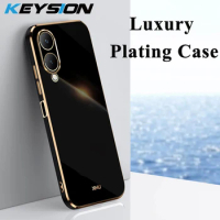 KEYSION Luxury Plating Case for VIVO Y17S Y16 Y15S Y15A Y02A T Y01 TPU Silicone Square Shockproof Phone Cover for VIVO Y100 5G