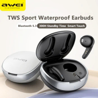 Awei T75 Bluetooth 5.3 Earphones HIFI Quality TWS Wireless Earbuds Sport Headset Waterproof Music Earphones for All Smartphone