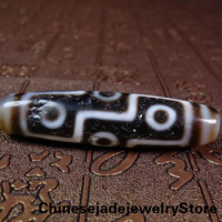 Ancient Tibetan DZI Beads Old Agate Lucky 9 Eye Totem Amulet Pendant GZI #2225