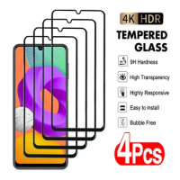 4Pcs Full Tempered Glass For Samsung Galaxy A72 A52 A42 A32A22 A12 A02 Screen Protector M12 M22 M32 M42 M52 M62 Protective Film