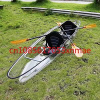 2023 Popular PC transparent boat canoe double kayak multi-person water canoe transparent boat clear kayak 2 person