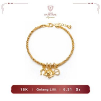 GELANG EMAS LILIT MIX PONI KADAR 16K - SINAR FAJAR