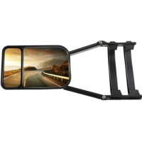 BF88 Car Towing Mirror Clip on Side Extension Towing Mirror 360 Degree Rotation Adjustable Dual View Tow Mirror for RV