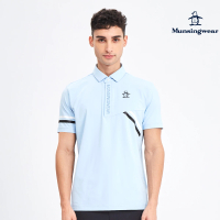 【Munsingwear】企鵝牌 男款淺藍色運動風吸濕排汗短袖棉衫 MGRT2A10