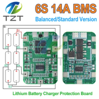 DIYTZT 6S 22.2V 25.2V 14A 20A 18650 Li-ion Lithium Battery Charger Protection Board with Balanced PCB BMS 6 Pack Cells Module