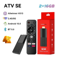 ATV SE H313 Android 10.0 TV Stick Portable 2.4G&amp;5G Wifi 2GB+16GB TV Prefix 4K HDR Google Assistant Bluetooth 5.0 TV Stick
