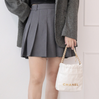 CHANEL 22 MINI HANDBAG 新款CHANEL金鍊菱格牛皮手提斜背兩用包(白)