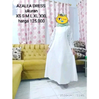AZALEA DRESS SHAKILA  Gamis Polos Kombinasi Lengan Motif Bunga Gamis Simpel Elegant Muslim Anggun Ga