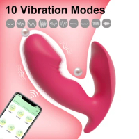 Bluetooth APP Control Dildo Vibrator Female Wearable Bluetooth Vibrating Panties Vagina Sex Toys for Women Clitoris Stimulator