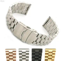 20mm 22mm Solid Stainless Steel Watch Band Men Women Metal Folding Buckle Bracelet Accessories for Seiko Watch Strap