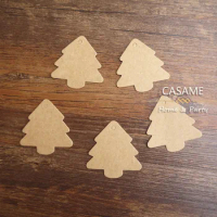 packing 1000pcs Korea style cute Kraft Christmas Tree Shape Hang tag Gift tag tags drop cards gifts greeting cards decoration