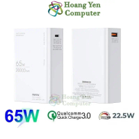 Sạc Dự Phòng 65W Remax RPP-653 20000mah (Sạc Nhanh QC3.0 18W- 65W, Sạc Được Laptop 65W) - BH 1 Năm -