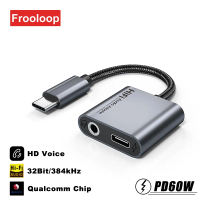 60W USB Type C To 3.5 MM Jack Adapter USB-C 3 5 Earphone Converter Digital DAC Decoding Audio OTG Hi