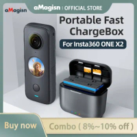 aMagisn Battery Fast Charging Case for Insta360 ONE X2 Portable USB Type-C Battery Charger Box Accessories