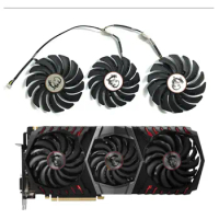 3 fans brand new 85MM 95MM 4PIN PLD10010S12HH PLD09210S12HH suitable for MSI GeForce GTX1080ti 11GB GAMING X TRIO graphics card